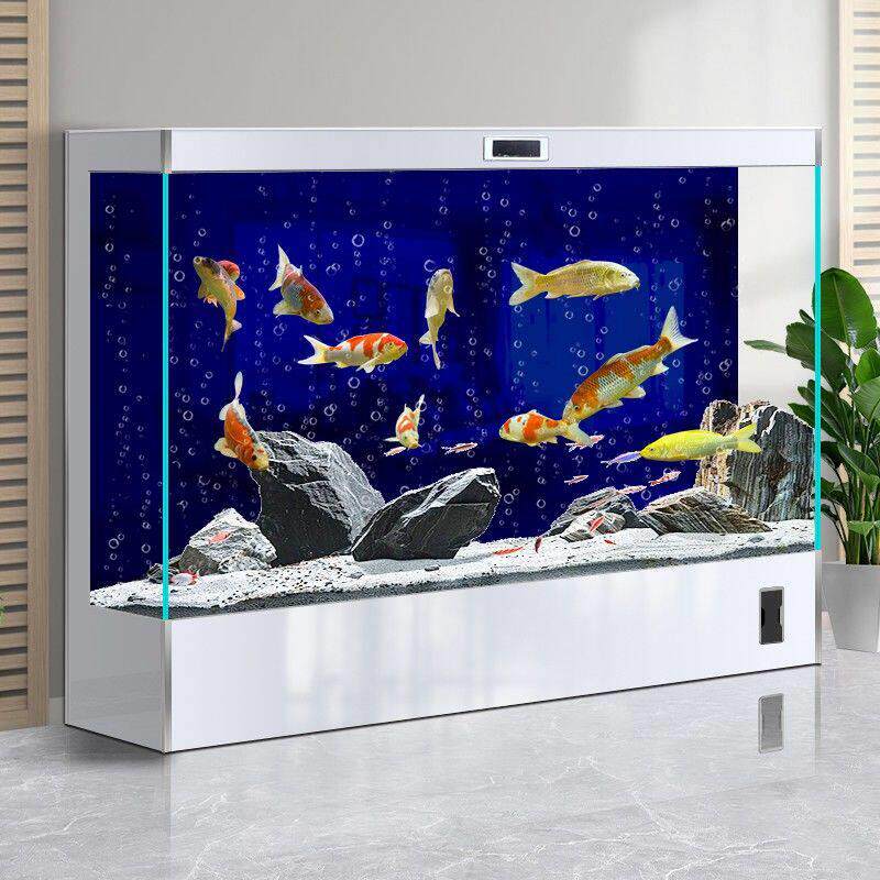 2025新款超白落地玻璃过滤制氧一体机水族箱客厅免换水鱼缸金鱼缸