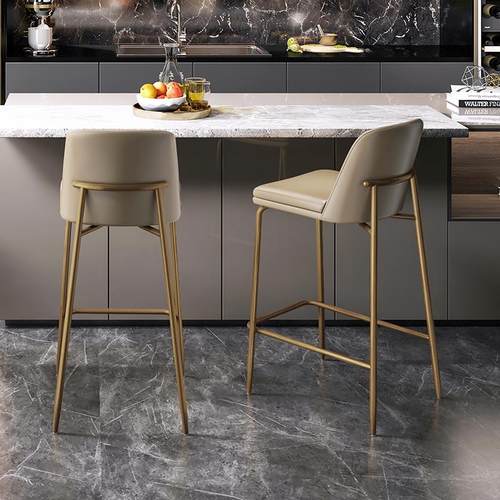 法式岛台餐椅吧台椅子轻奢高级感 设计师款厨房高脚凳子舒适吧凳