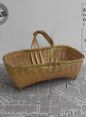 采购产品竹制蔬菜篮子，覆古背包篮子，手工竹制蔬菜绿色篮子和精