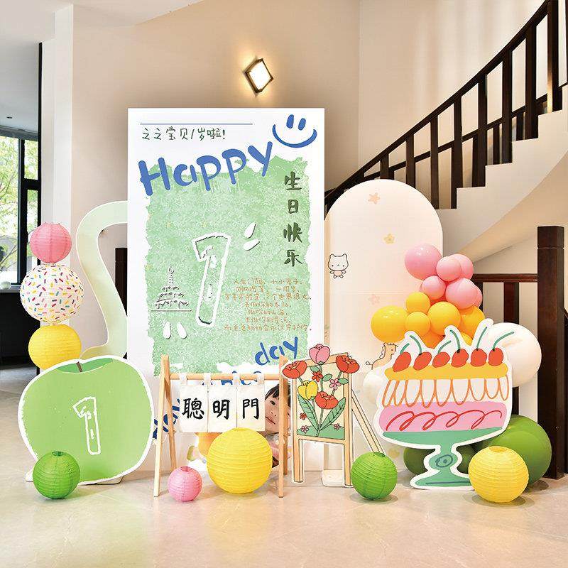 宝宝一周岁生日布置男女孩气球派对清新大气拍照背景kt板定制卡通,节庆用品/礼品,装扮布置套餐,淘宝优惠券,粉丝福利购,淘宝优惠卷