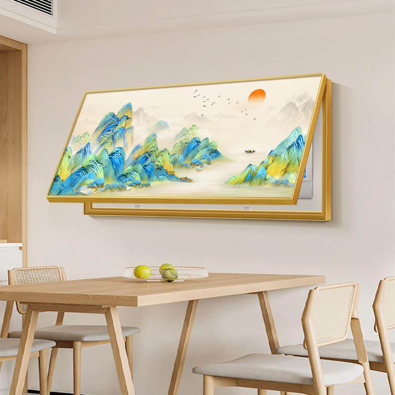 千里江山图大尺寸配电表箱装饰画 画山水画 画遮挡电闸箱盒强弱电,家居饰品,现代装饰画,淘宝优惠券,粉丝福利购,淘宝优惠卷