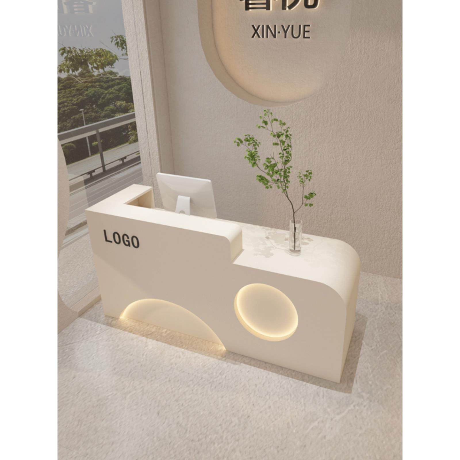 收银台小型烤漆服装店女装美容院吧台轻奢高级感网红店铺前台柜台