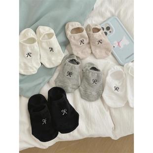 女子夏季 棉透气卡通弓坑条不掉落隐形袜 船袜东大门街韩国版
