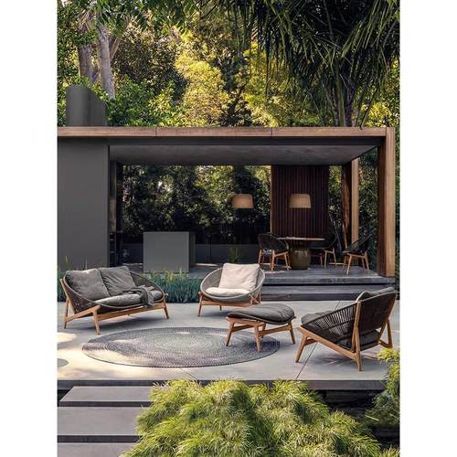 北欧休闲实木藤编沙发户外单人别墅庭院家具花园阳台防水防晒组合