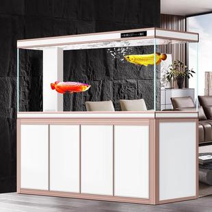 轻奢超白玻璃鱼缸客厅2024年新款 底滤家用水族箱1.8米大型龙鱼缸