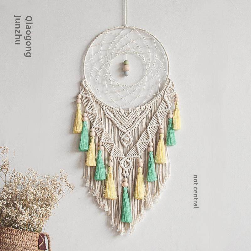 手工捕梦网挂毯编织材料包DIY民族风格装饰民俗床头流苏木珠挂饰,居家布艺,挂毯/壁毯,淘宝优惠券,粉丝福利购,淘宝优惠卷