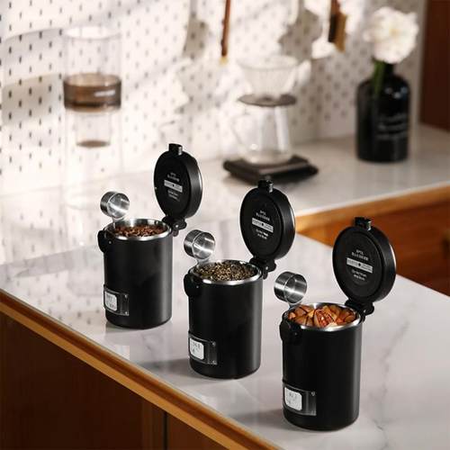 MHW-3BOMBER轰炸机小钢炮咖啡豆密封罐食品级 湿度监测双层储物罐