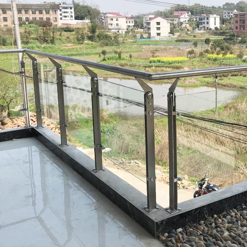 阳台钢化玻璃护栏不锈钢栏杆立柱楼梯扶手商场工程定制玻璃栏板