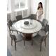 意大利实木餐桌与转盘现代简单家居轻豪华风格 天然大理石圆桌餐桌