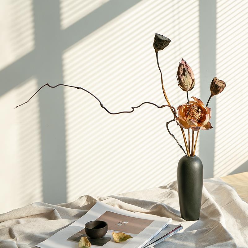 干花花束客厅摆设高级感真花风干天然莲蓬插花干花枝树枝装饰摆件