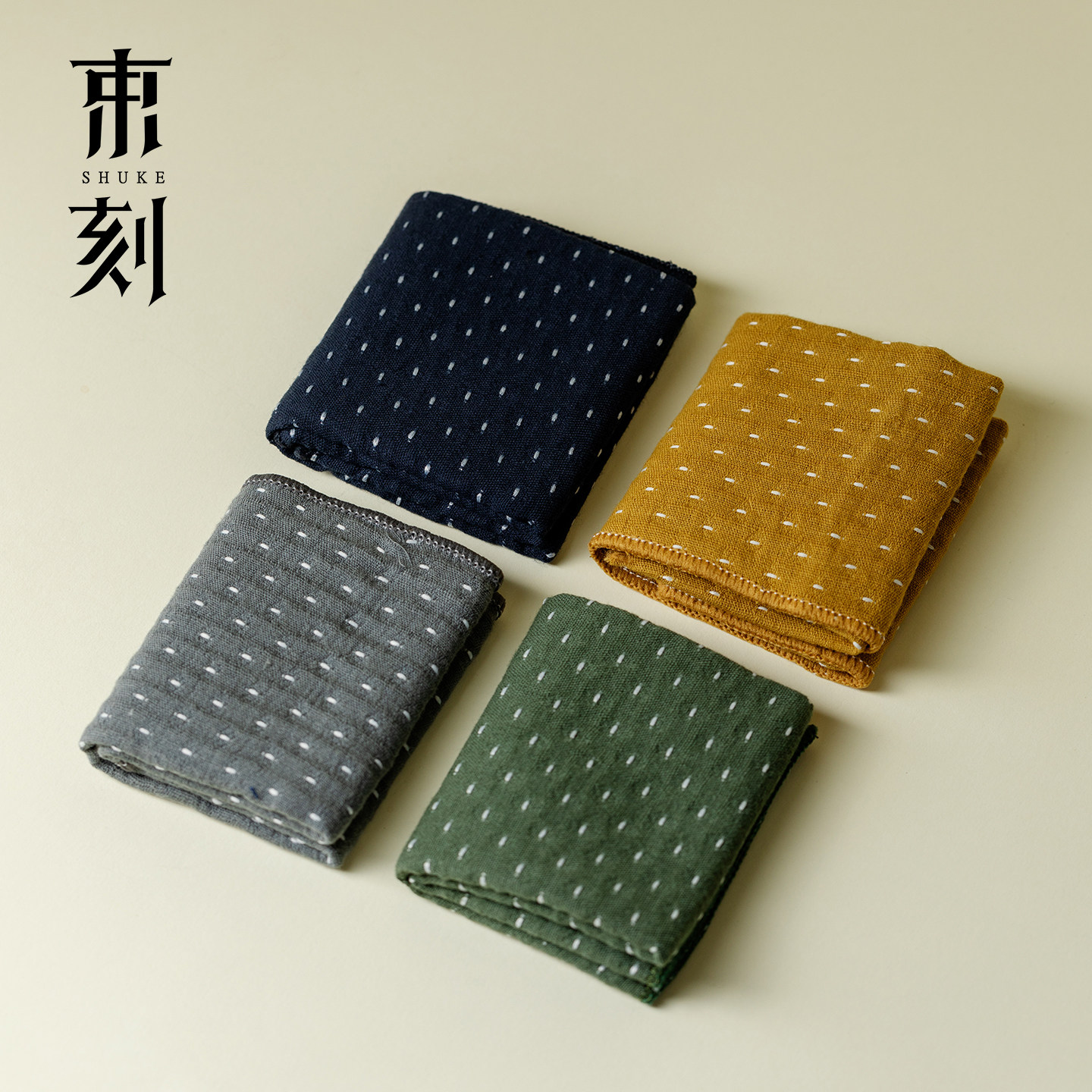 束刻波点加厚棉麻茶巾禅意双层双面超强吸水茶布茶道配件抹布茶垫