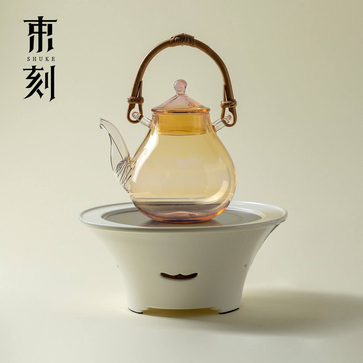 束刻 璃影耐热玻璃电陶炉套装中式遥控静音电热炉泡茶养身壶茶具