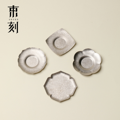 束刻 高档纯钛杯垫手工锻打杯托茶杯品茗杯隔热垫茶道防滑客杯垫