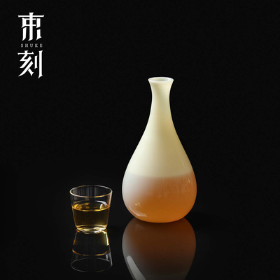 束刻 冰玉玻璃分酒器高级感红酒葡萄酒药酒醒酒器轻奢一口杯酒壶