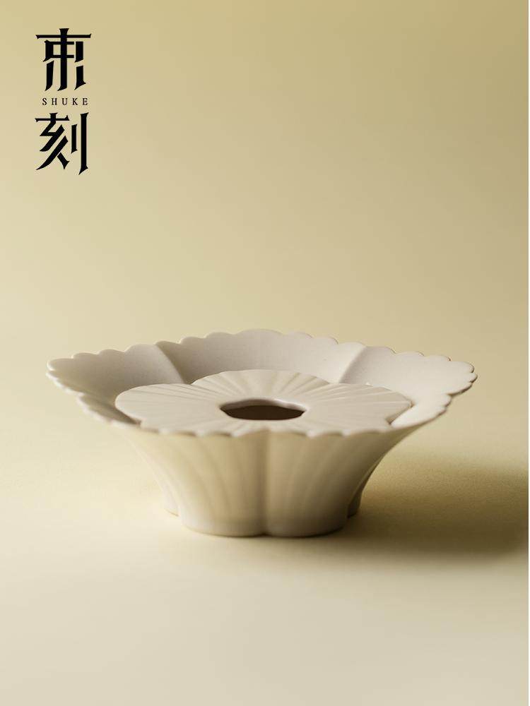 刻花覆古草灰色蕾丝纯色陶瓷水壶一人使用干泡茶与水储存茶盘,餐饮具,茶道/零配,淘宝优惠券,粉丝福利购,淘宝优惠卷