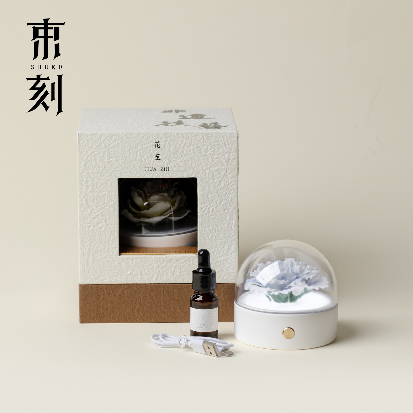 束刻 创意手捏花康乃馨香薰礼盒高级感香氛持久留香扩香香薰夜灯