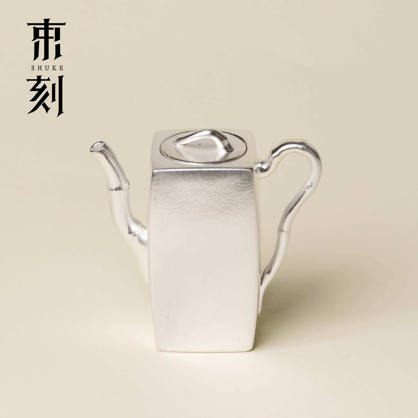 束刻高档鎏银陶瓷竹节壶创意轻奢小茶壶禅意高级感家用泡茶壶单杯