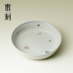 束刻 仿古觅青陶瓷壶承高颜值养壶干泡盘茶具配件茶托壶托盘茶盘