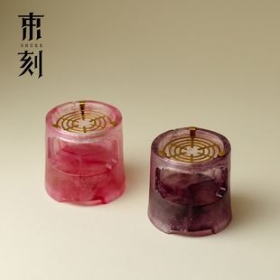 束刻 粉彩琉璃温茶炉蜡烛加热保温暖茶炉带隔网泡茶壶专用温茶器