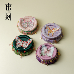 束刻新中式小提溜织锦高台壶承实木精致干泡小茶台家用茶托壶托盘