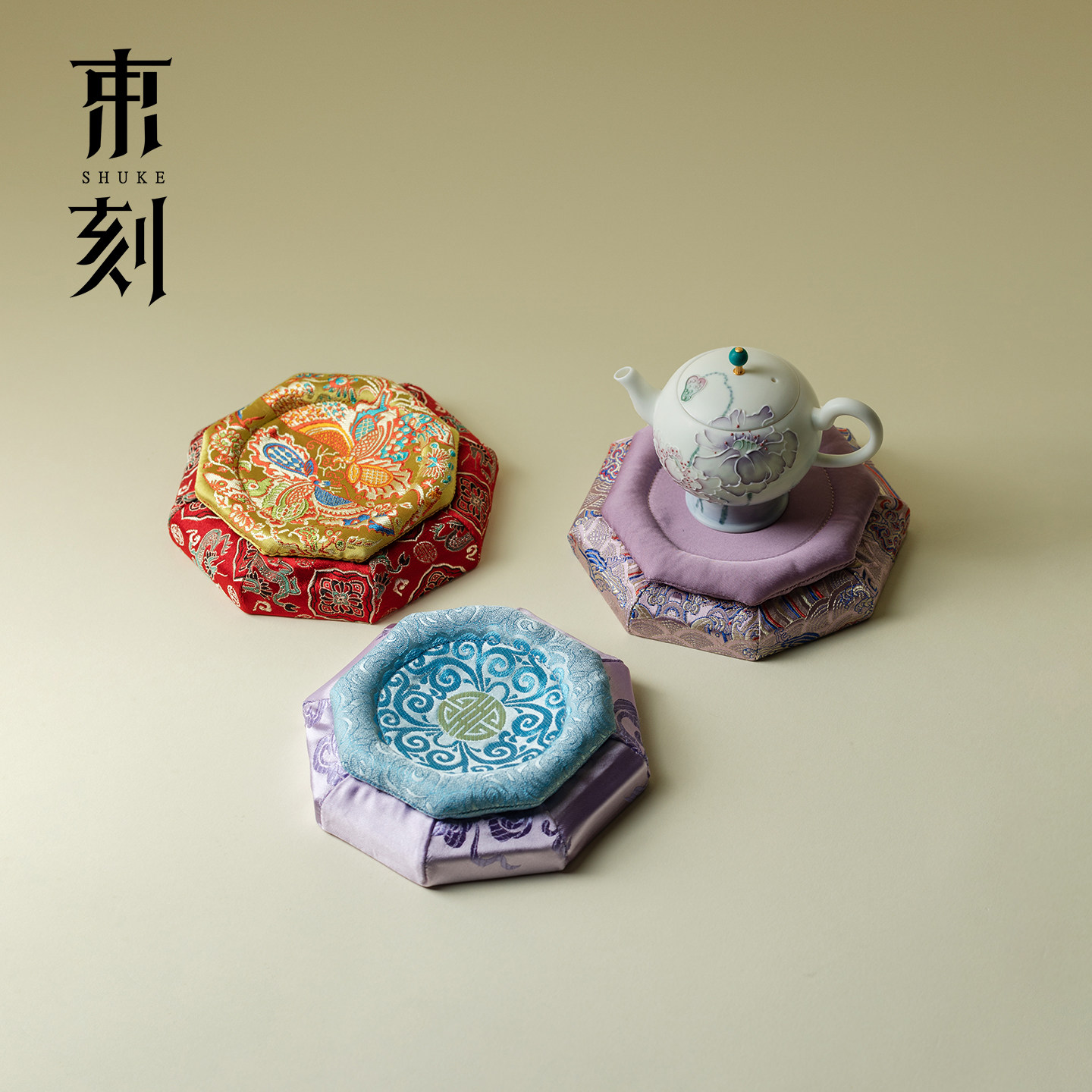 束刻新中式织锦壶承中国风八角干泡台家用茶具茶壶展示台茶道零配,餐饮具,茶道/零配,淘宝优惠券,粉丝福利购,淘宝优惠卷