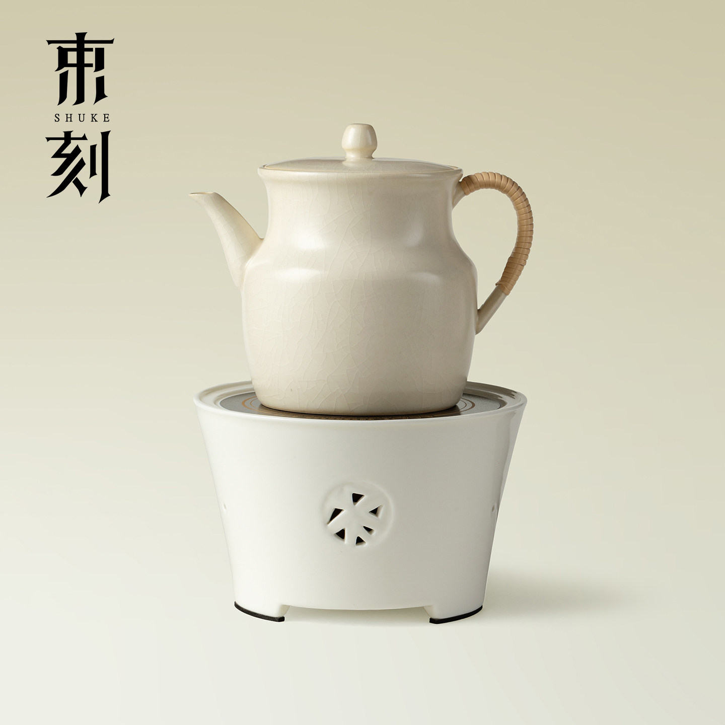 束刻苏打白釉茶壶电陶炉套装禅意围炉煮茶全套烧水泡茶静音电磁炉