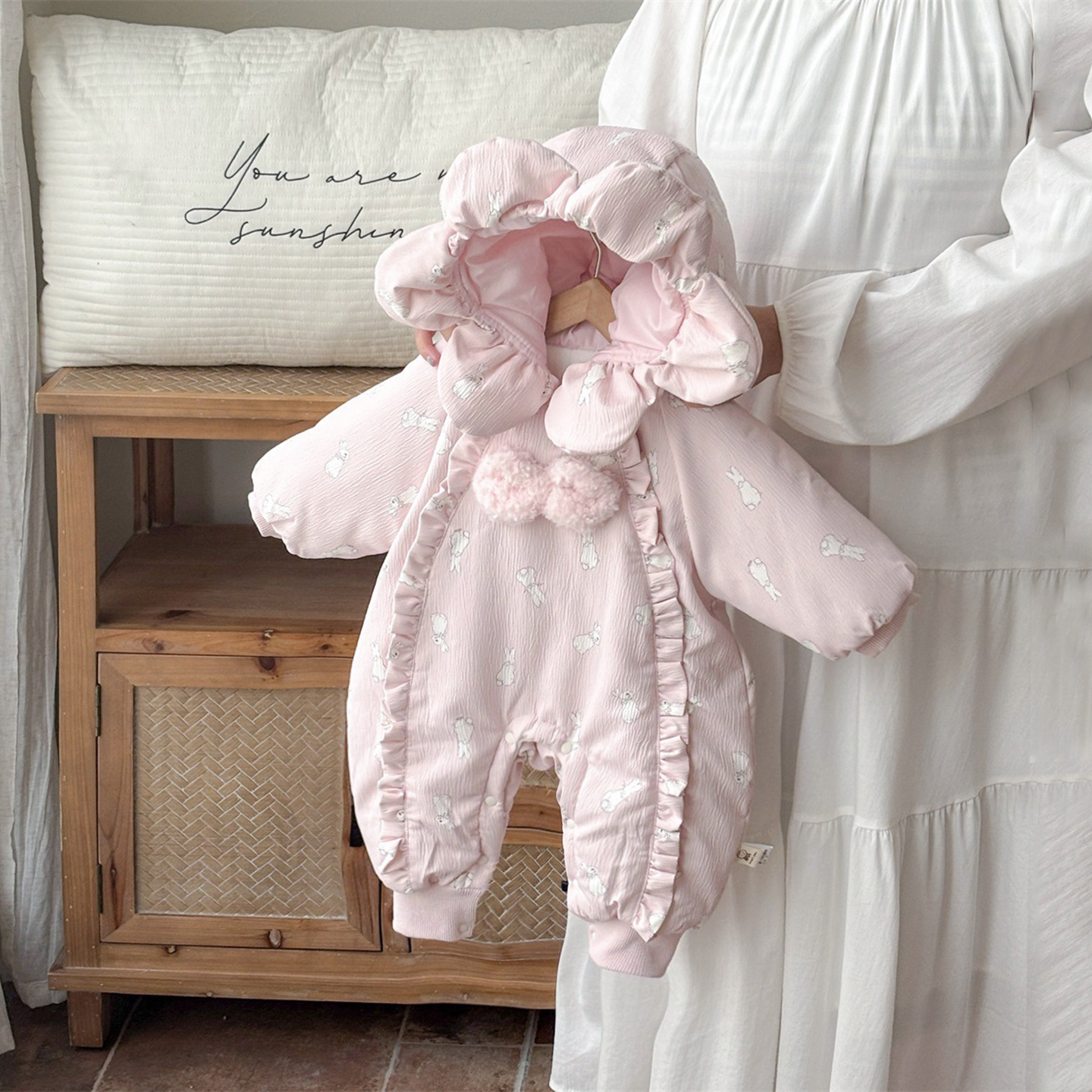 女宝宝冬装连体衣外出服