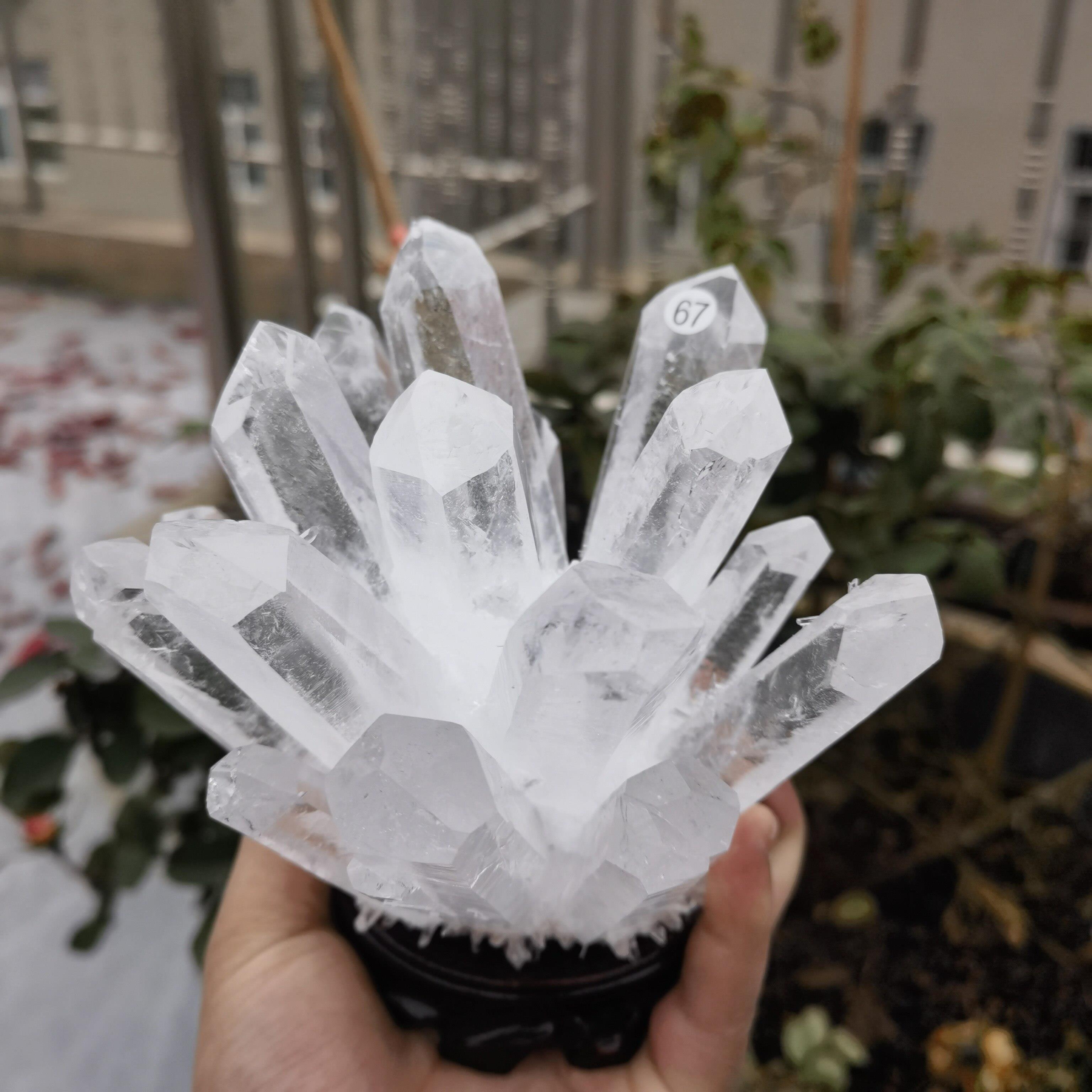 天然白水晶簇消磁原石摆件白水晶客厅 办公室新家装饰摆件 高档饰