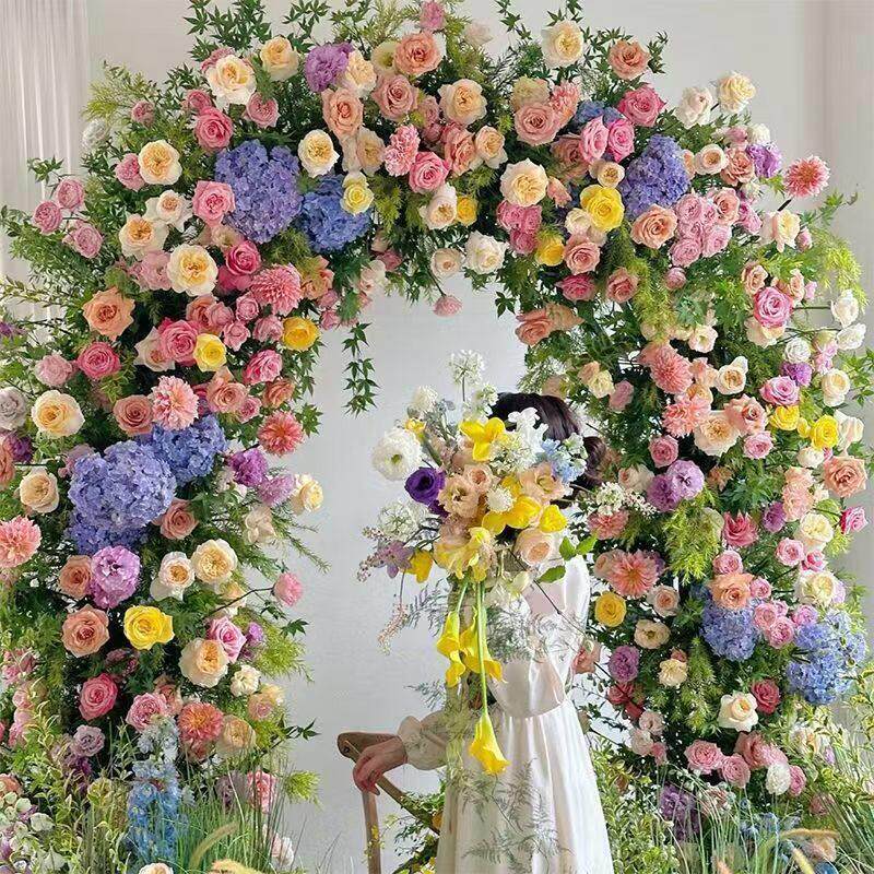 莫奈花园仿真花田园森系拱门花艺求婚活动仪式背景橱窗婚礼装饰