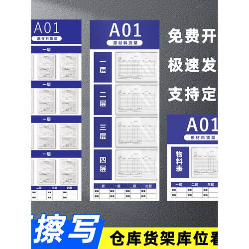 仓库货架库位管理看板库存仓储定位导视牌物料出入状态牌可更换擦