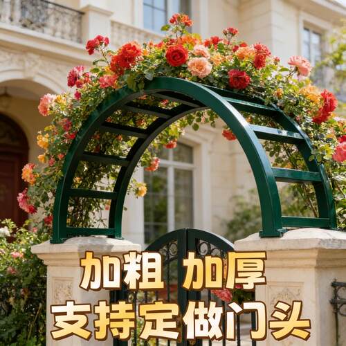 加粗加厚铁艺花架门头庭院装饰30MM加粗管径花拱门支撑架支持定制