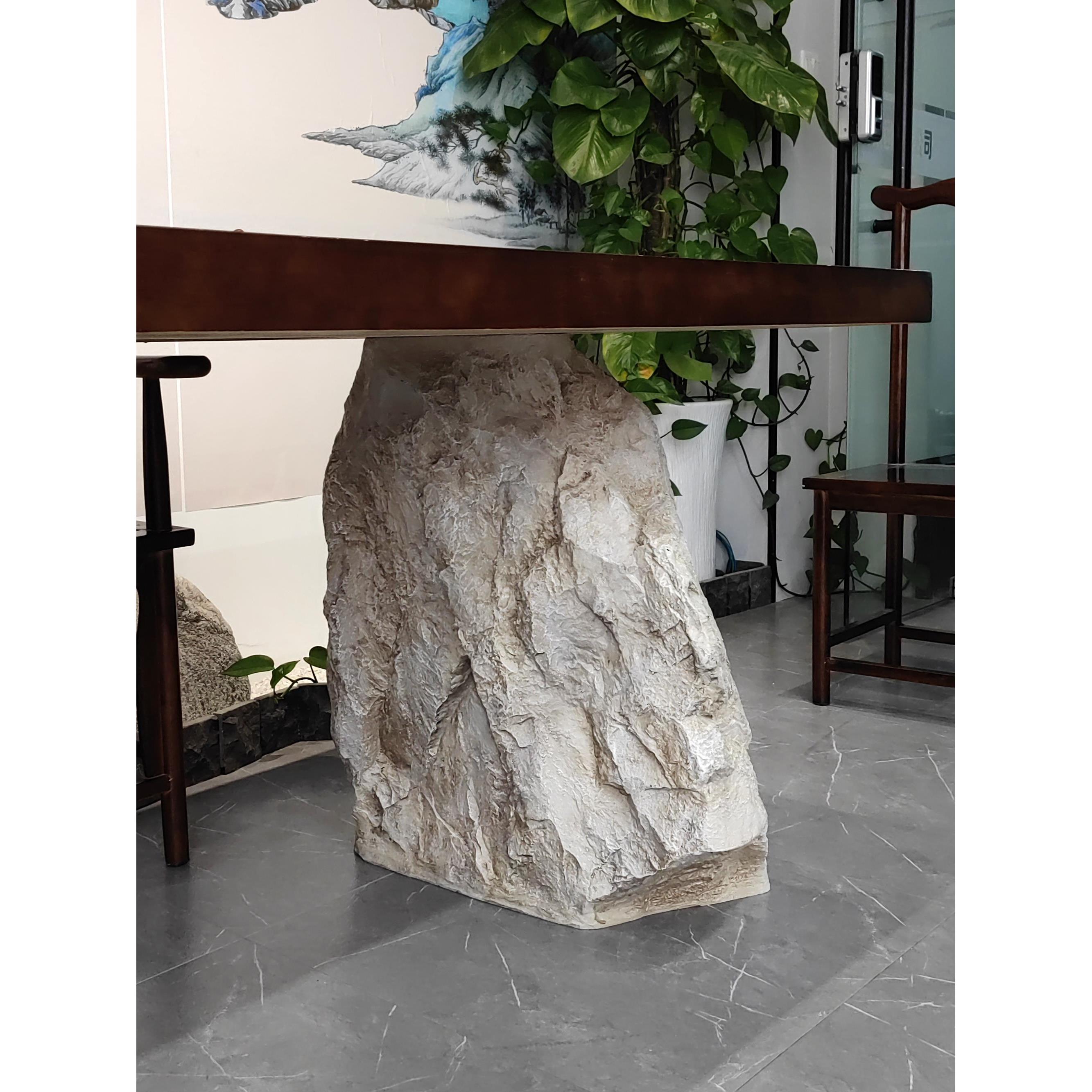模拟石桌腿和桌腿底座定制玻璃纤维装饰品中国风可及豪华实木大理