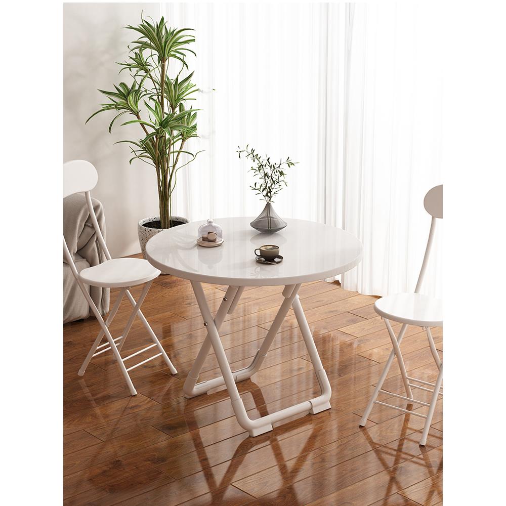 家用折叠桌小户型桌椅组合简易餐桌阳台吃饭桌便携小圆桌摆摊方桌