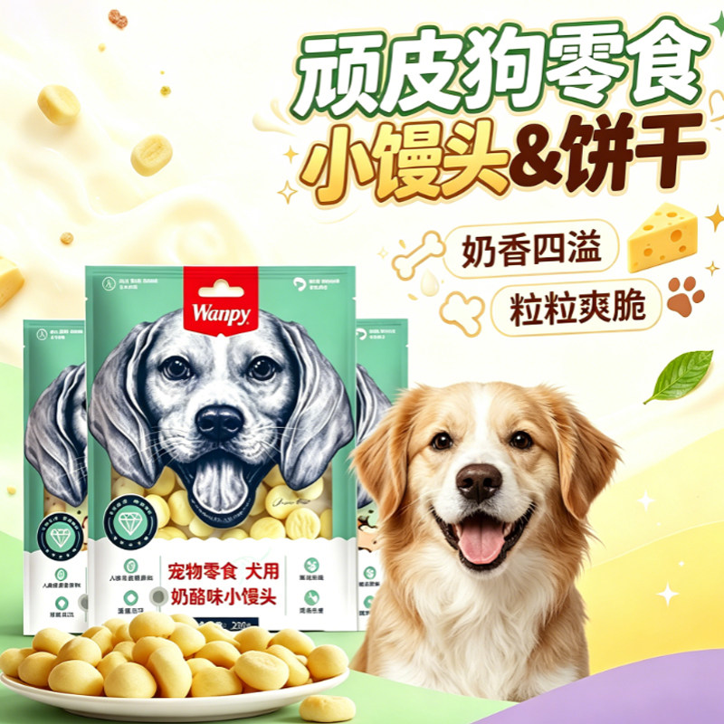 顽皮狗零食奶酪小馒头磨牙洁齿训练奖励除臭狗零食小饼干正品包邮