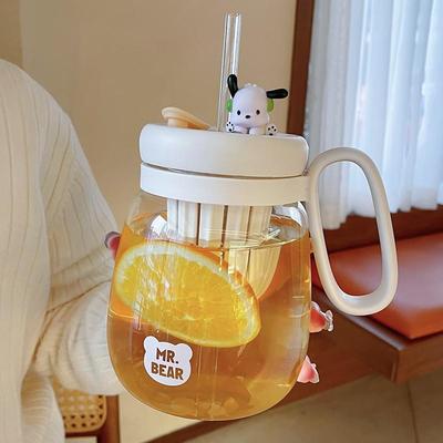 茶水分离泡茶杯玻璃杯高颜值女网红水杯透明办公室冷萃杯子带吸管