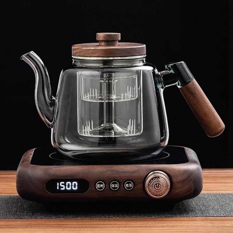 胡桃木电陶炉煮茶壶煮茶器新款加厚耐高温玻璃提梁养生泡茶烧水壶