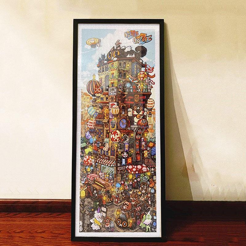 3djp600片星座拼图配套框1000片全景实木2000片自裱框铝合金画框