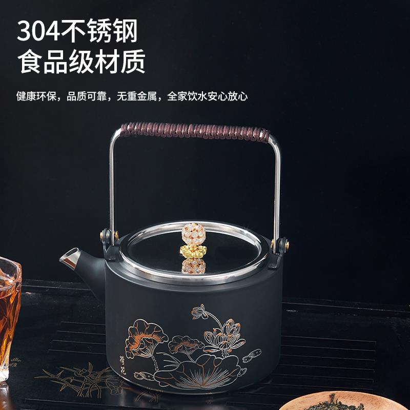 加厚304不锈钢电磁炉烧水壶家用电陶炉水壶平底壶户外烧水泡茶壶