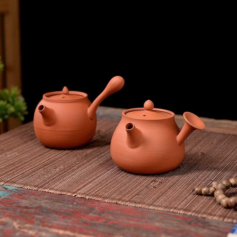 小容量紫砂急须壶朱泥功夫茶壶纯手工卡盖可跳盖红泥家用福容侧把