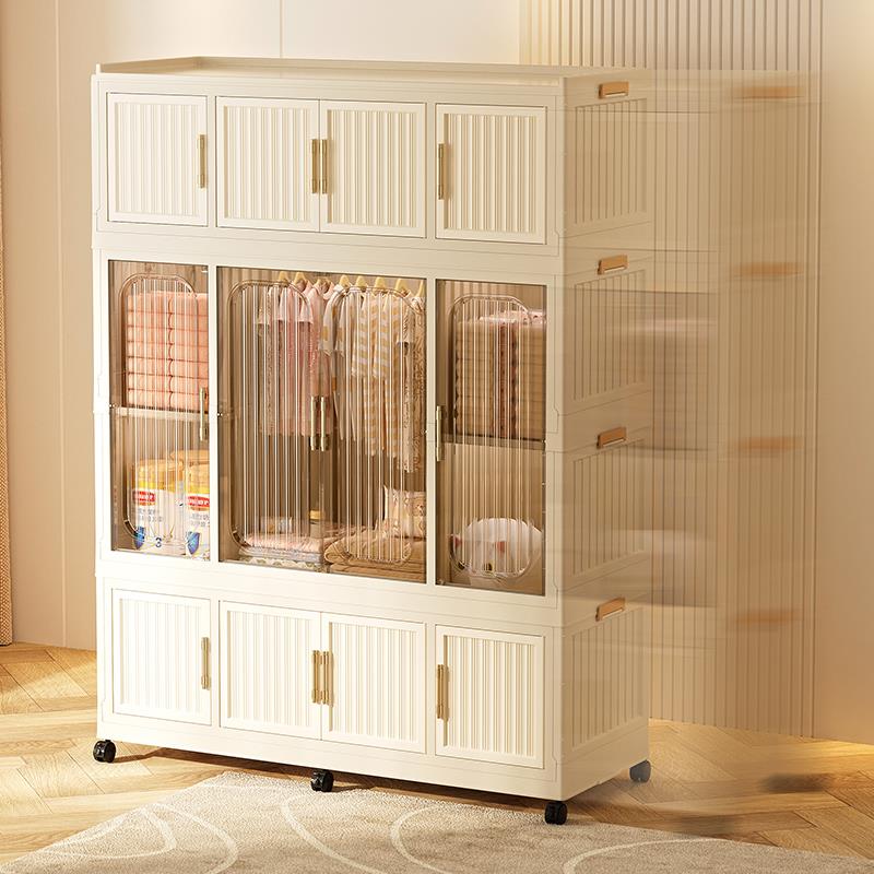 家用可折叠简易衣柜出租房小清新风衣物整理柜儿童玩具收纳架