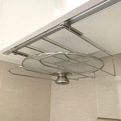 304不锈钢锅盖架免打孔橱柜下挂置物架放锅盖神器高矮锅盖收纳架