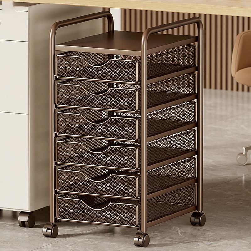 办公桌下文件收纳层架落地式可移动文件夹置物架办公用品收纳资料