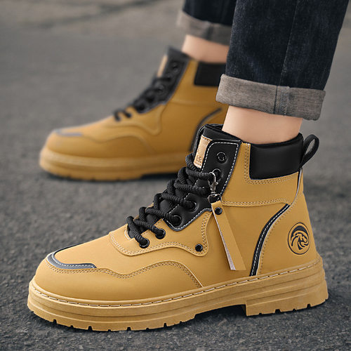 【秋冬上新】马丁靴潮流黑武士耐磨工装休闲透气鞋大黄靴四季BB1