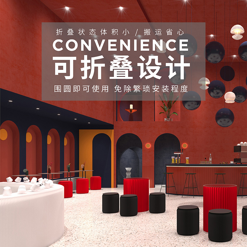 十八纸案例展会展示台橱窗陈列架圆柱展示架流水高低展架圆中岛台