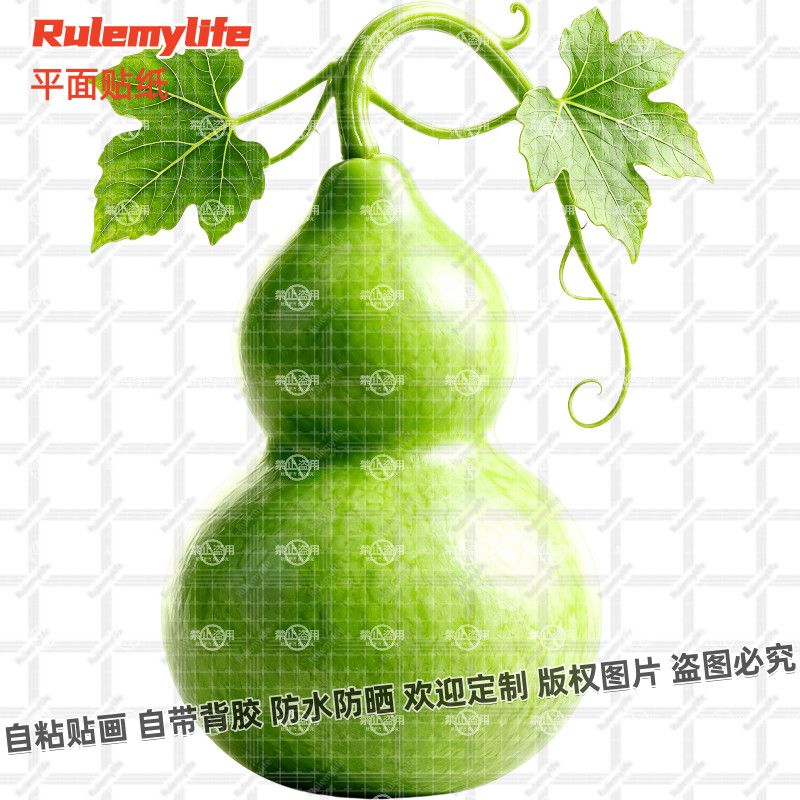 绿藤绿色葫芦贴纸防水贴纸贴墙玻
