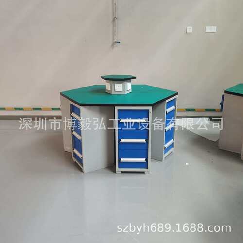 博毅弘复合板桌面六角工作台 六工位钳工工作台 学校实训操作台厂