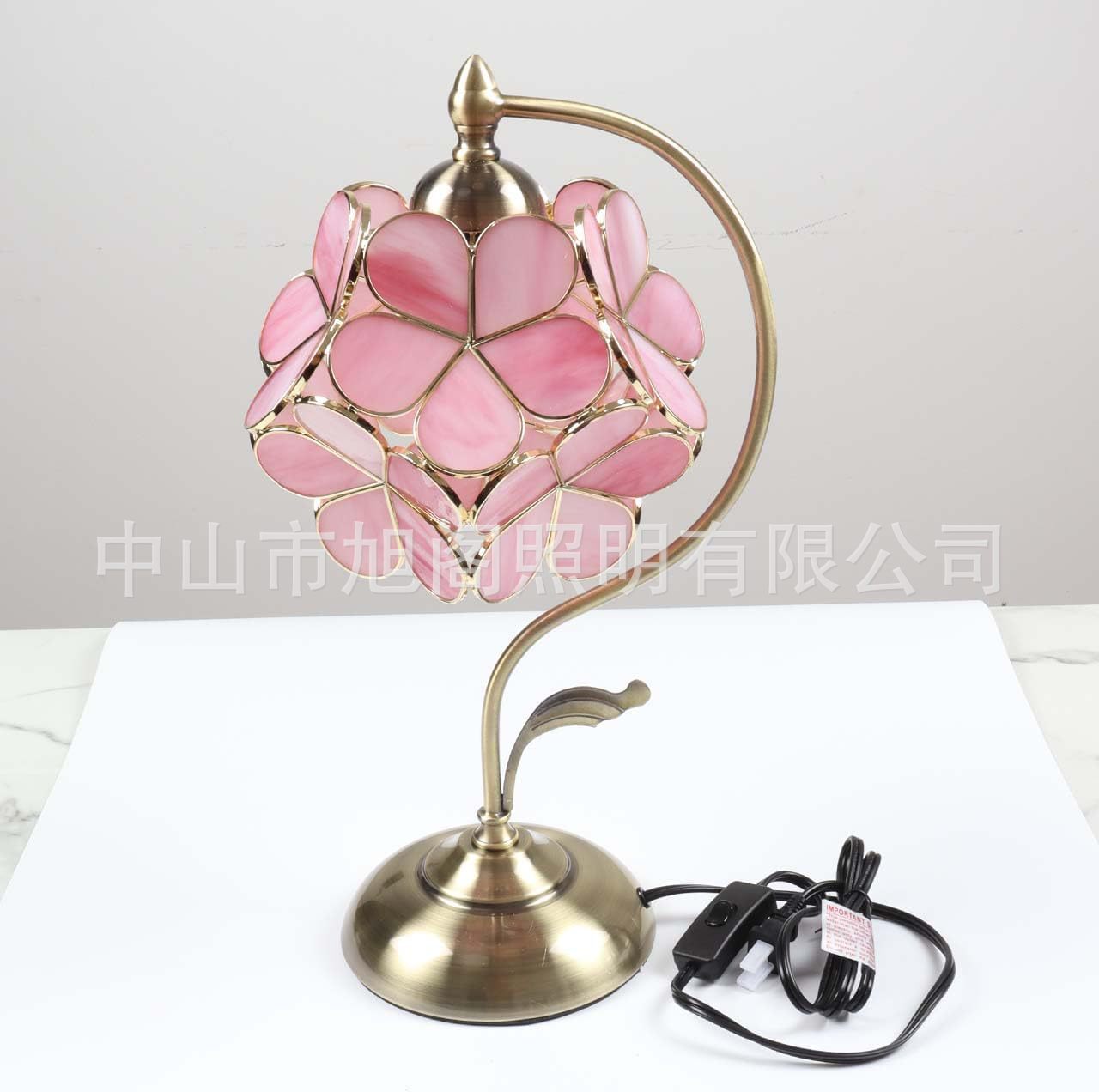 蒂凡尼创意花瓣台灯浪漫欧式铜灯卧室装饰咖啡厅书桌结婚床头台