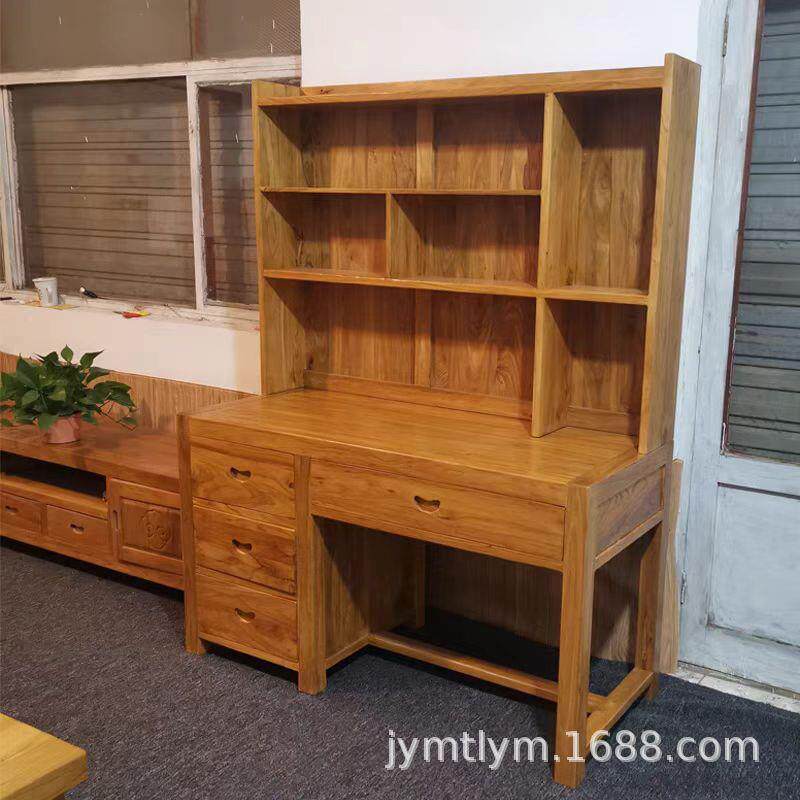 老榆木实木书桌办公写字工作学习桌儿童原木电脑小桌写字台