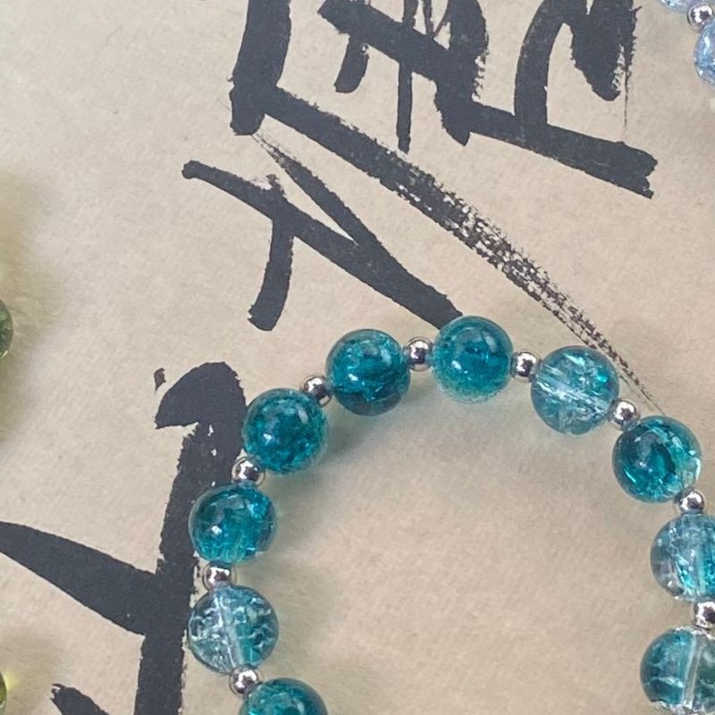 超仙古风蝴蝶弹力绳手串女甜美少女琉璃彩色串珠手链摆摊批发