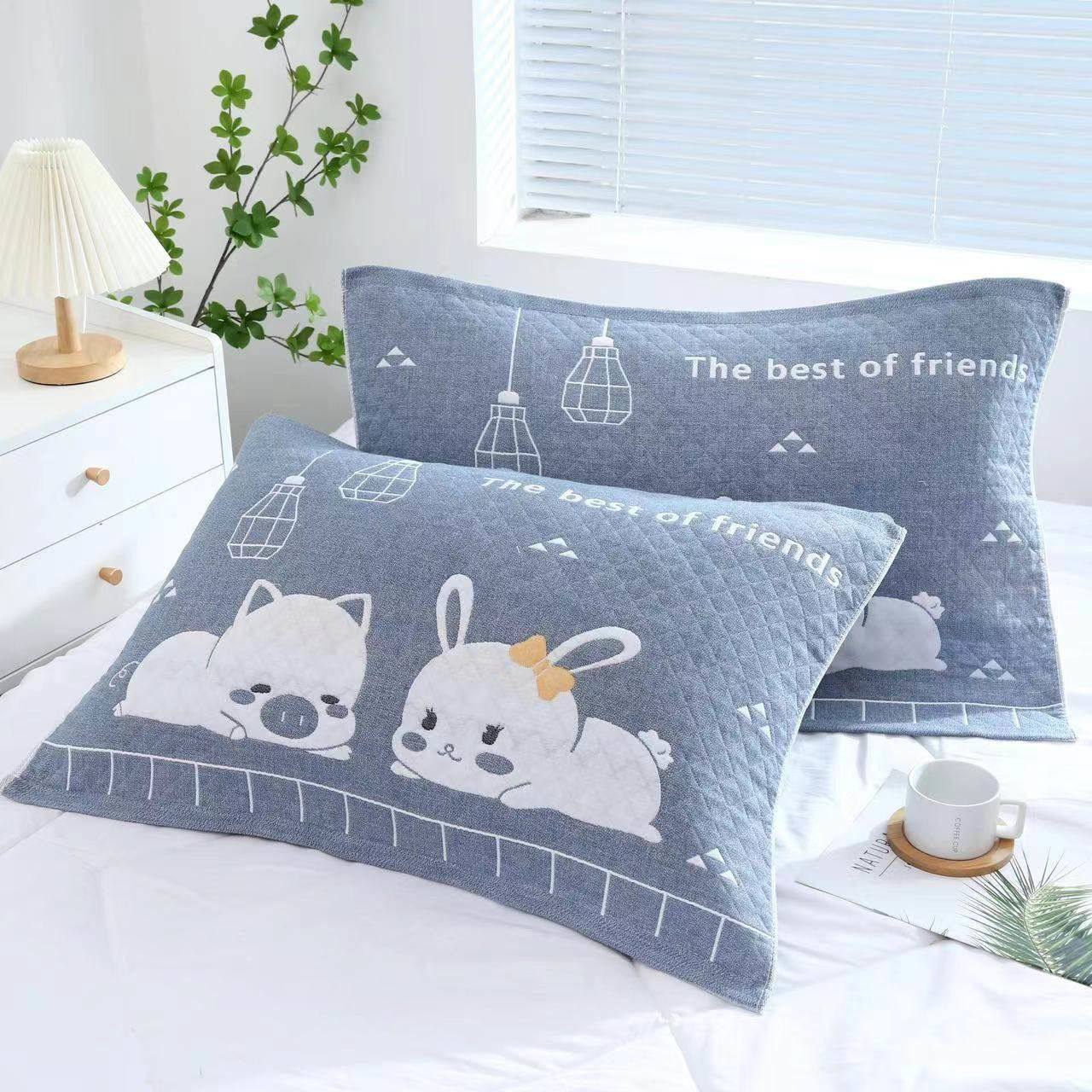 枕巾三层纱布情侣枕头巾一对装成人四季人枕芯盖巾,床上用品,枕巾,淘宝优惠券,粉丝福利购,淘宝优惠卷